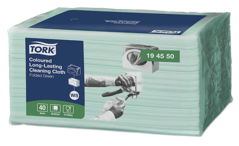 Laveta pentru curatare Coloured Long-Lasting verde Tork